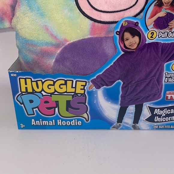 Huggle Pets Hoodie NIB Rainbow Unicorn Animal Hoodie - Picture 2 of 5